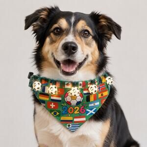 2026 Soccer World Cup Dog Bandana Light Up LED Flags